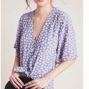 Anthropologie Floral Tie Crop